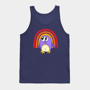 Funny Purple Penguin Rainbow Tank Top